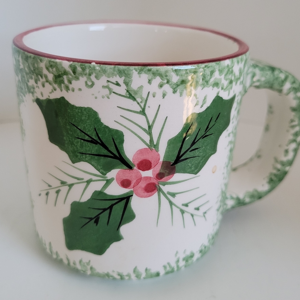 Handmade in Italy Sponged Christmas Mug